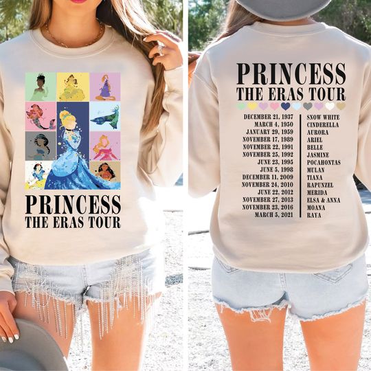 Princess The Eras Tour Disney Sweatshirt, Disney Trip Sweater , Christmas Sweater,Gifts for Sister,Gifts for Her,christmas sweatshirt