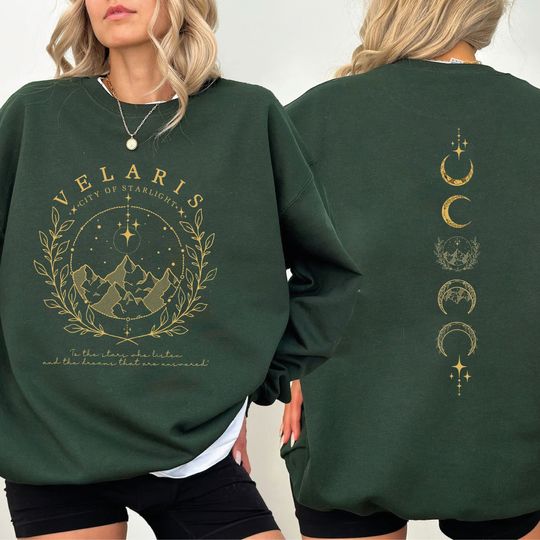 Velaris 2-sides Sweatshirt, Velaris Hoddie, City of Starlight, The Night Court, Bookish giiftsRRG0201