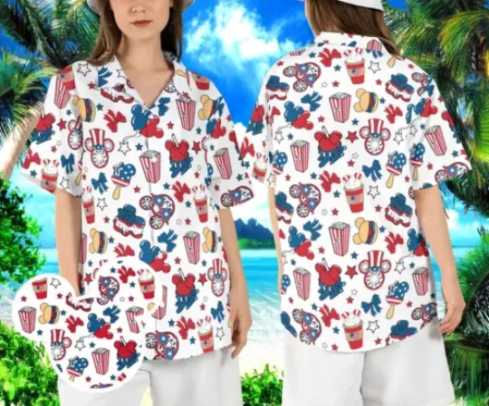 Disneyland Snacks 4th of July 3D HAWAII SHIRT