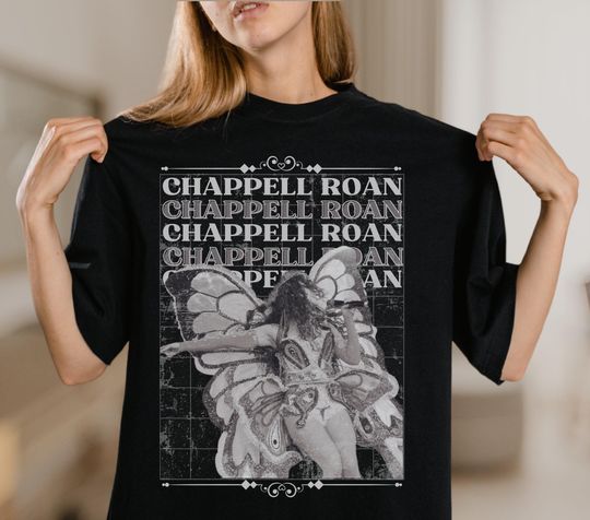B&W Chappell Roan Butterfly Shirt - Vintage Indie Pop Music Icon Tee, Retro Aesthetic, Unisex Graphic T-Shirt, Singer Songwriter Fan Gift