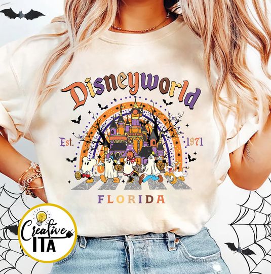 Vintage Mickey and Friends Disneyworld Halloween T-shirt, Disneyworld Est 1971 Halloween Shirt, Disney Halloween Ghost, Halloween Florida