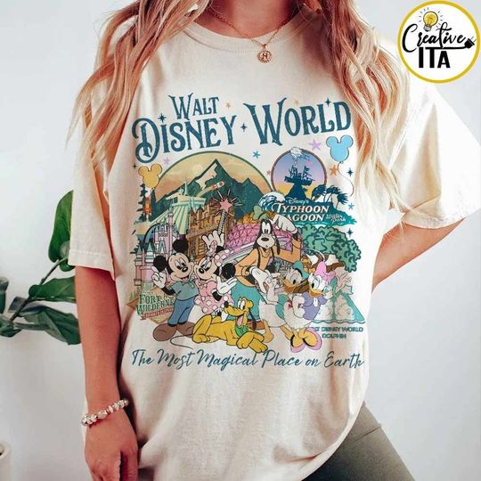 The Most Magical Place on Earth Walt Disney World Shirt, Mickey and Friends Disney Trip Shirt, WDW Disneyland Castle Family Vacation 2024