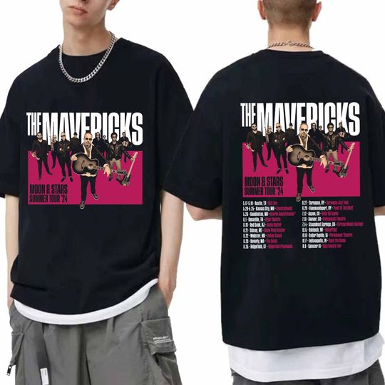 The Mavericks Moon & Stars Fall Tour 24  Double Sided Shirt, The Mavericks Band Fan Shirt, The Mavericks 2024 Tour Shirt