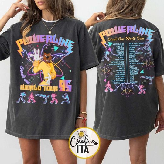 Two-sided Vintage Disney Powerline 95 Shirt, Stand Out Tee, A Goofy Movie Shirt, Retro Max Goof T Shirt, Disneyworld Family Trip Shirt