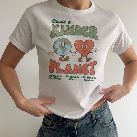 Y2K Baby Tee, Earth Day Shirt, Baby Tee Y2K, Environmental Shirt, 90s Crop Top, Save the Planet, Tree Hugger Shirt