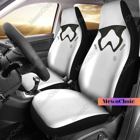 Stormstrooper Face Car Seat Cover, Stormstrooper Gifts, Stormstrooper Car Decorations, Star Wars Seat Covers Decor, Car Seat Protector