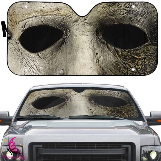Michael Myers Mask Car Sunshade | Horror Halloween Movie Car Auto Sunshade Car Windshield Car Accessories