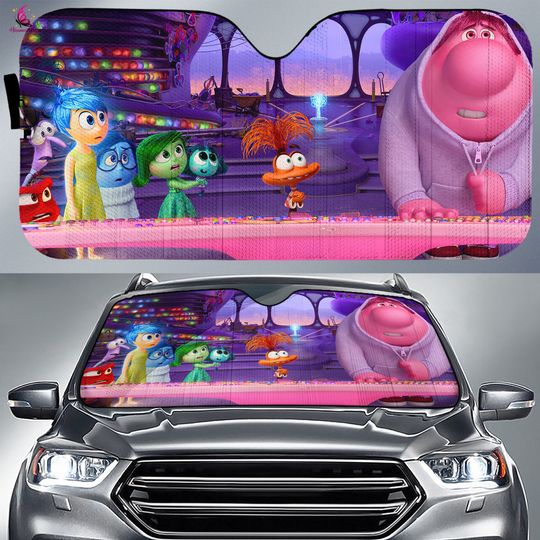 Inside Out Cars Windshield, Inside Out 2 Cars Sunshade, Anxiety Cars Accessories, Sun Shade for Cars, Pixar Inside Out Car Sun Shade