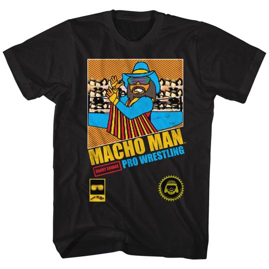 Macho Man Pro Wrestling Black Adult T-Shirt Unisex short sleeves graphic T-shirt, Multiple colors full sizes S-5XL t-shirt, Trending shirt