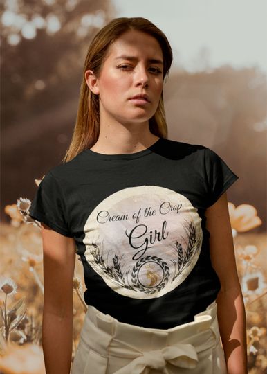 Vintage-Style "Cream of the Crop Girl" T-Shirt Unisex short sleeves graphic T-shirt, Multiple colors full sizes S-5XL t-shirt, Trending shirt