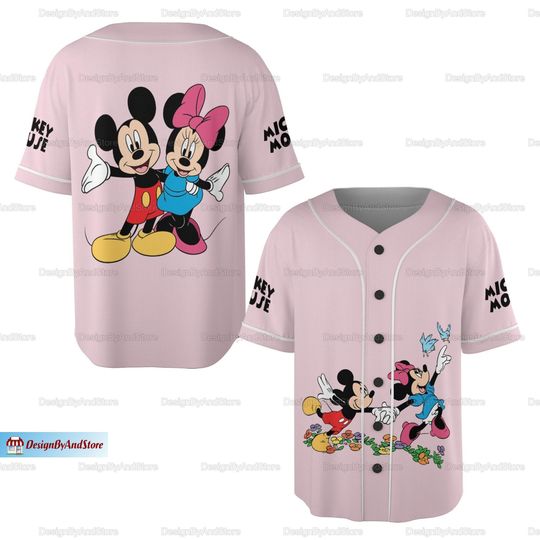 Discover Cute Mickey And Minnie Couple Baseball Jersey, Disney Couple Baseball Jersey