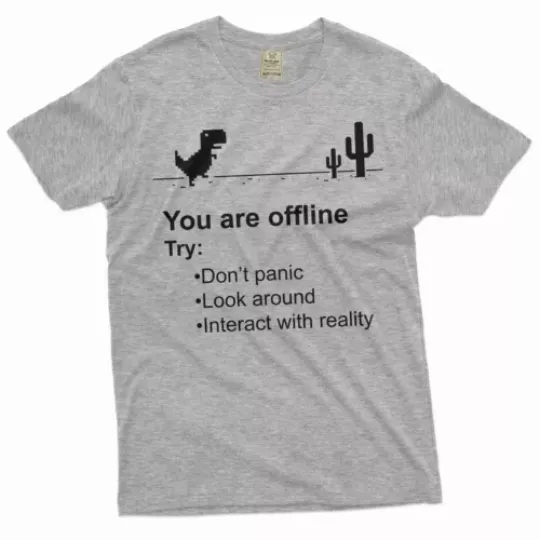 Mens Funny Shirt Google Offline Game T-Shirt, Cotton T-shirt, Short Sleeve Tee, Trending Fashion For Men And Women