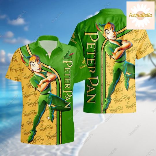 Peter Pan Hawaiian Shirt, Peter Pan Button Shirt, Disney World Vacation, Aloha Shirts