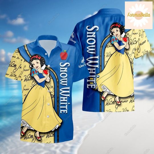 Snow White Hawaiian Shirt, Snow White Button Shirt, Disney Princess Shirt