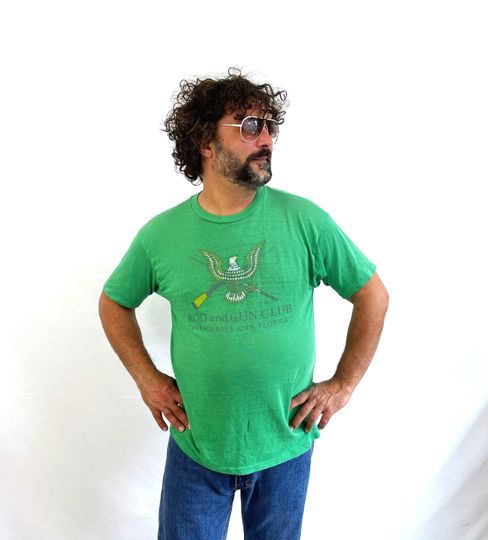 Vintage 80s 1980s Thin Rod and Gun Club Tee Shirt T-Shirt - Everglades City, Florida