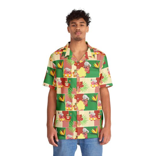 Gamer Cafe Men's Collared button down short sleeve art hawaiian shirt for unisex, Trending Casual Fashion
