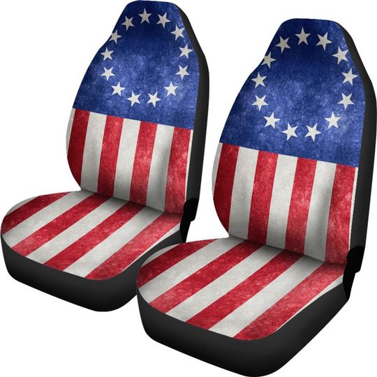 Bprintblur.com Ross Car Seat Covers Patriotic American Flag  / Bprintblur.com Ross print Car Seat Covers (Set Of 2)