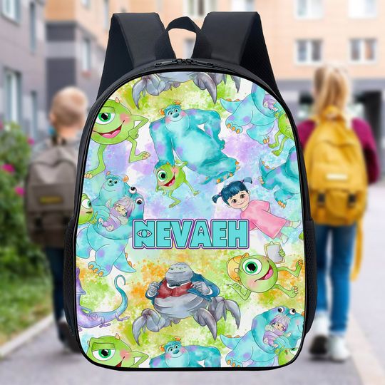 Personalized Monster Movie Backpack, Characters Lunch Bag, Monster Movie Water Bottle, Monster Tumbler, Monster School Bag, School Gift