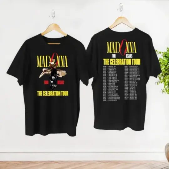 Madonna Tour 2024 Graphic T-shirt, Madonna The Celebration 2024 Concert Shirt, Cotton Short Sleeve Tee, Music Lover Gift