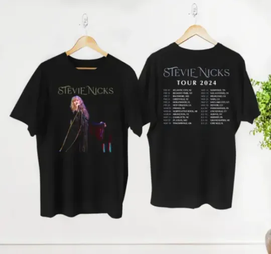 90s Vintage Stevie Nicks Shirt, 2024 Stevie Nicks Tour Live In Concert Shirt, Cotton Short Sleeve Tee, Music Lover Gift