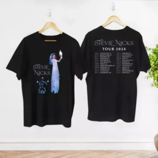 Stevie Nicks 2024 Tour T-Shirt, Stevie Nicks 90s Vintage Shirt, Cotton Short Sleeve Tee, Music Lover Gift