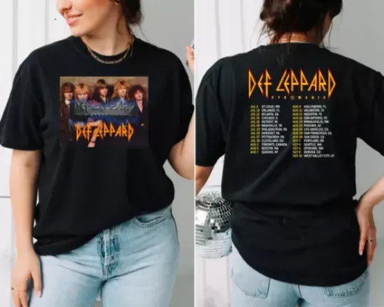 Def Leppard And Journey Summer Stadium Tour 2024 Concert Music T-shirt | Cotton Short Sleeve Shirt | Music Casual Tee