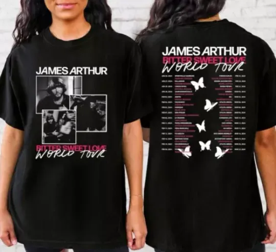 James Arthur Tour 2024 Shirt, Arthur Bitter Sweet Love 2024 World Tour T-Shirt | Cotton Short Sleeve Shirt | Music Casual Tee