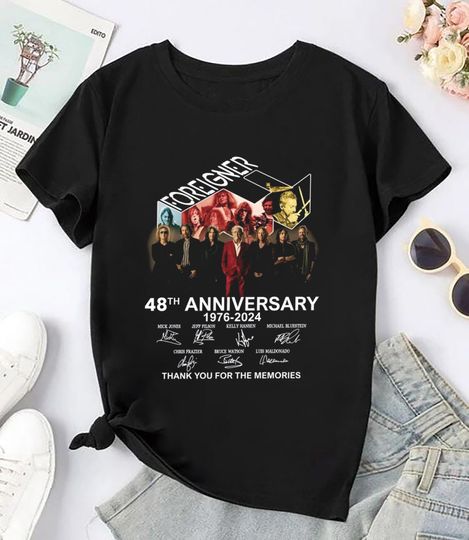 Foreigner Band 48th Anniversary Shirt, Foreigner Band Rock Music Shirt, Foreigner Fan Gift, Foreigner Band Merch, Foreigner Tour 2024 TShirt