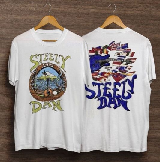 Vintage Steely Dan 1993 World Tour T-Shirt, Steely Dan Tour 93 Shirt, Vintage 90s Coton T-shirt, Unisex Short Sleeve T-shirt, Gift For Fan