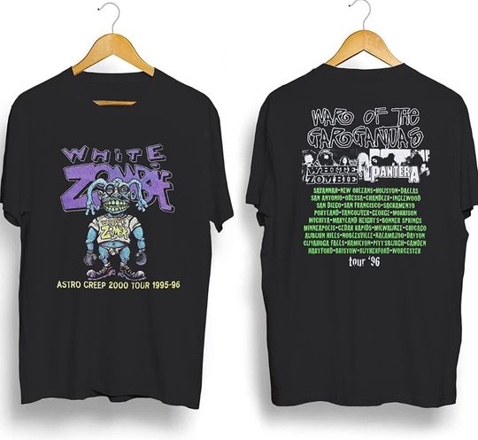 1996 WhITE Zombie AsTRO Creep 2000 Tour T-Shirt, Vintage 90s Coton T-shirt, Unisex Short Sleeve T-shirt, Gift For Fan