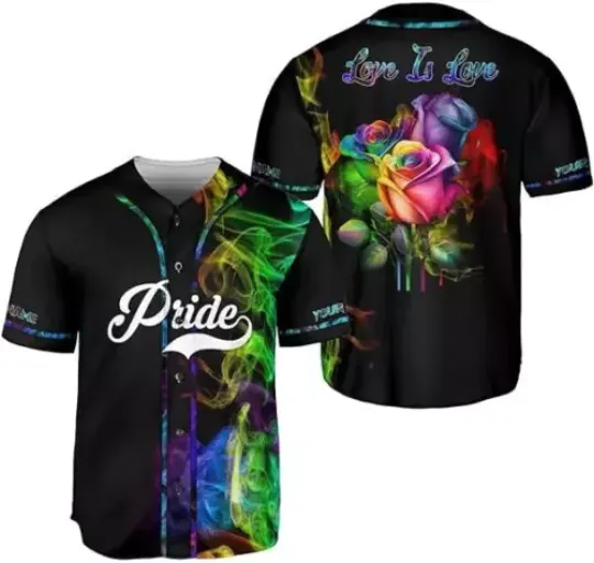 Personalized Gay Pride Month Baseball Jersey, Summer Cotton Short Sleeve Shirt, Funny Gift Ideas for Pride Month