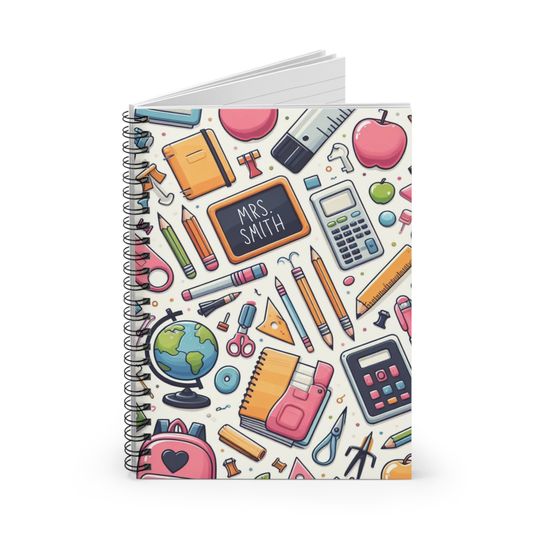 Custom Teacher Notebook, Back to School Notebook Gift, Personalized Teacher Notebook, Chem English Math Grade Teacher Gift, Backtoschool