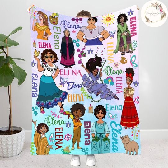 Personalized Watercolor Disney Encanto Blanket, WDW Disneyland Baby Kids Name Blanket