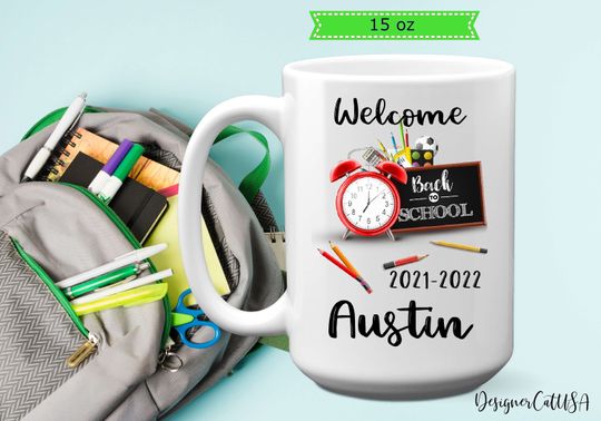 Personalized Welcome Back To School Mug, First Day Of School Gift, Custom Teacher Mug With School Year