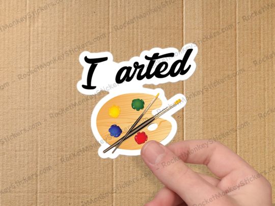I arted sticker, gift for art teacher, gifts for teacher, coffee teach sticker, water bottle sticker, gift art teacher