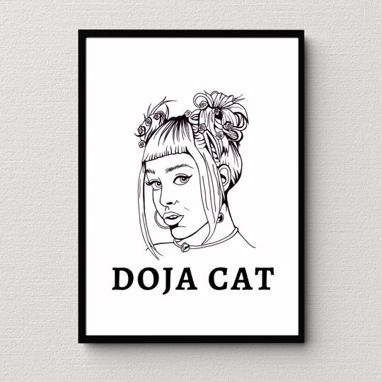 Doja Cat  Printable Art - Black Work Poets  Unframed Poster, Available in 7 sizes, Pop Culture Wall Art
