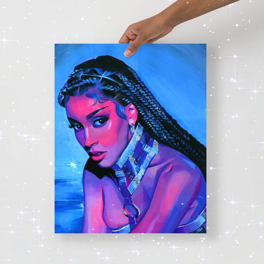 Amala  Art Prints | Doja Cat Poster | UNFramed Art Prints | Pop Culture Prints | Female Rap Art