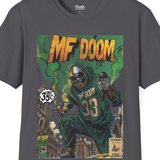 MF Dooom T-Shirt Comic Vintage Style - Hip Hop Icon Graphic Tee -Retro Rapper Shirt