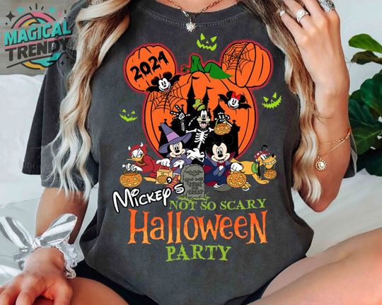 Vintage Mickey'S Not So Scary Halloween Party Casual Short Sleeve Tee, Trending Street Fashion