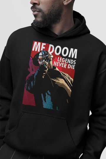 MF Dooom Hoodie Legends Never Die Rap Clothing Rapper Sweatshirt Eminem NWA Streetwear 2 Pac Notorious Big Old School Public Enemy Redman Nas