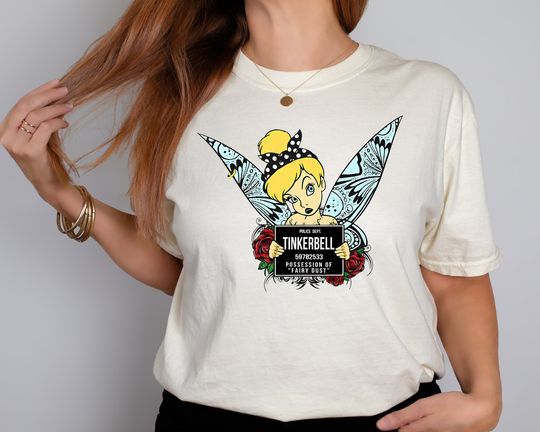 Tinkerbell Gothic Girl Tattooed Shirt, Disney Princess Tinkerbell Shirt, Disneyland Fairy Shirt, Disneyworld Vacation Girls Trip Shirt