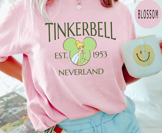 Comfort Colors Vintage Disney Tinker Bell Shirt, Tinkerbell 1953 Neverland Shirt, Disney Vacation Tee, Disney Princess, Disneyworld Shirts