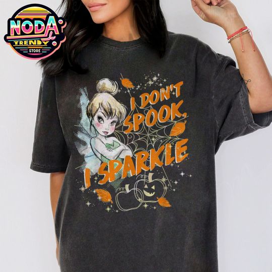 Disney Halloween Peter Pan Tinkerbell Shirt, I Don't Spook I Sparkle Tshirt, Mickey'S Not So Scary Party 2024, Spooky Vibes, Disneyland Trip
