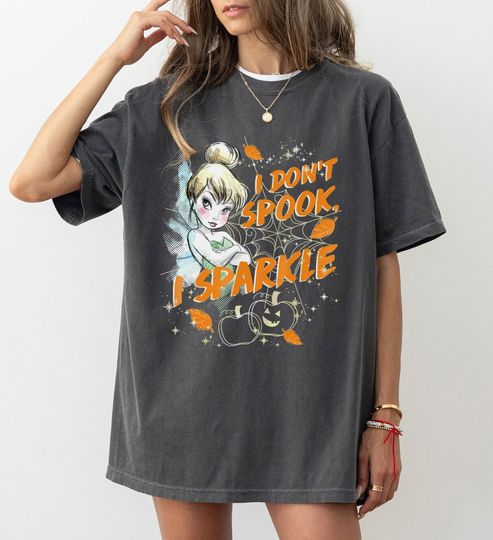 Disney Peter Pan Tinkerbell Halloween Sparkle T-shirt, Tinkerbell Halloween Shirt, Halloween Matching Shirt, Magic Kingdom, Halloween 2024