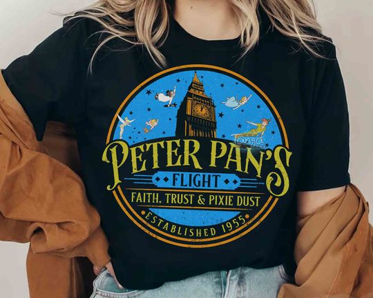 Disney Peter Pan's Flight Ride Retro T-shirt, Tinker Bell