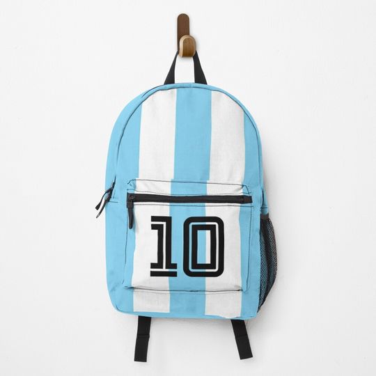 Argentina 10 Soccer Football Jersey Backpack, Messi Design Inspiration , Backpack for Kids, Sports Bag, School Bag