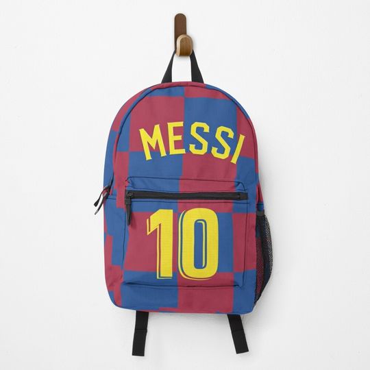 Messi 10 Barcelona Blue and Red checker design Backpack, Messi Design Inspiration , Backpack for Kids, Sports Bag, School Bag