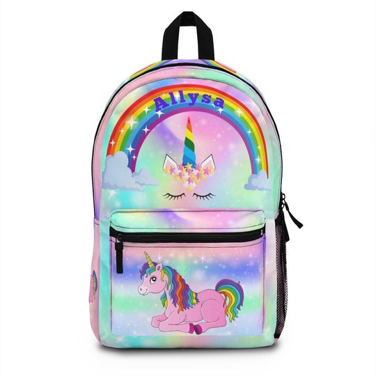 UNICORN  Backpack, Personalized  Back to School Unicorn bag, Durable Lightweight with crisp print image