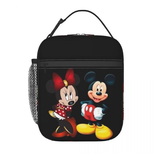 Discover Custom Mickey Mouse Minnie Insulated Lunch Bag for Women Thermal Cooler Food Lunch Box School Portable Tote Bags