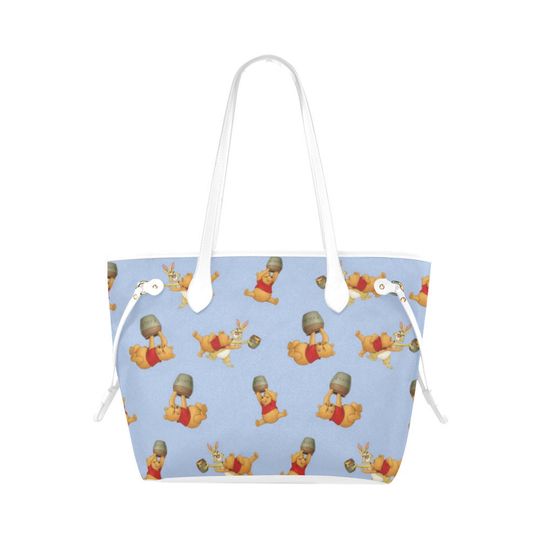 Pooh Hunny Pot Leather Tote Bag | Gift For Women | Gift For Teacher | Cartoon Leather
